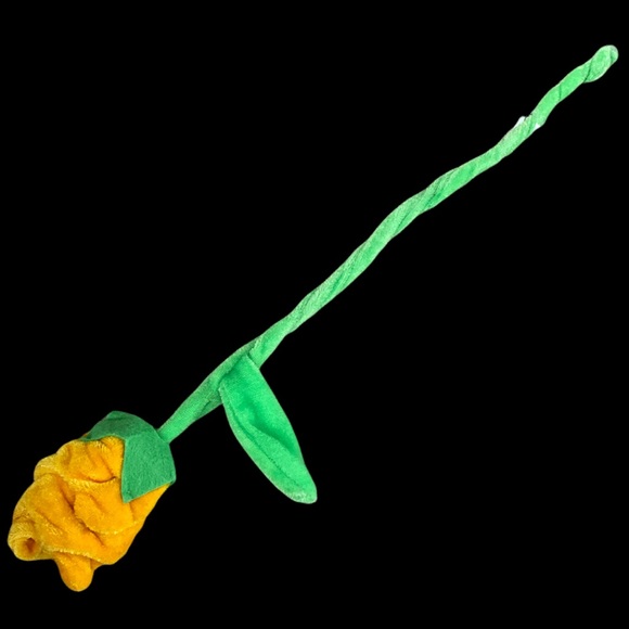 Toy Factory Stuffed Plush Single Yellow Rose Valentine’s Friendship Day Birthday - Picture 2 of 8